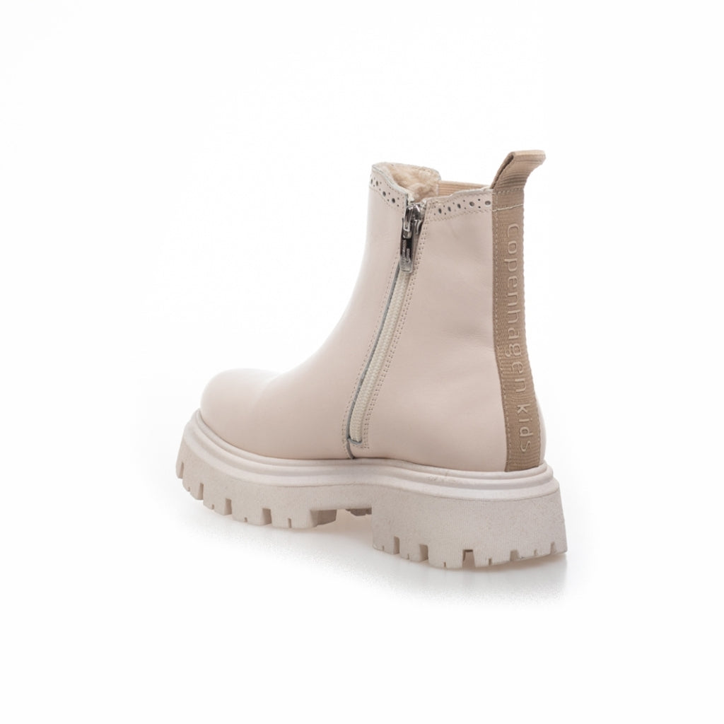 COPENHAGEN KIDS AGNES GIRL FUR LEATHER Boots 0002 BEIGE