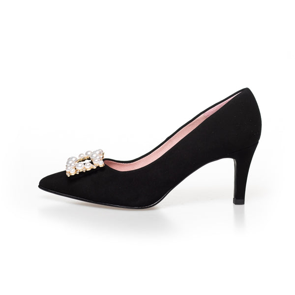 Black shoes best sale with diamonds