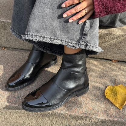 COPENHAGEN SHOES STEPHANIE Boots 00010 BLACK W/PATENT TOE