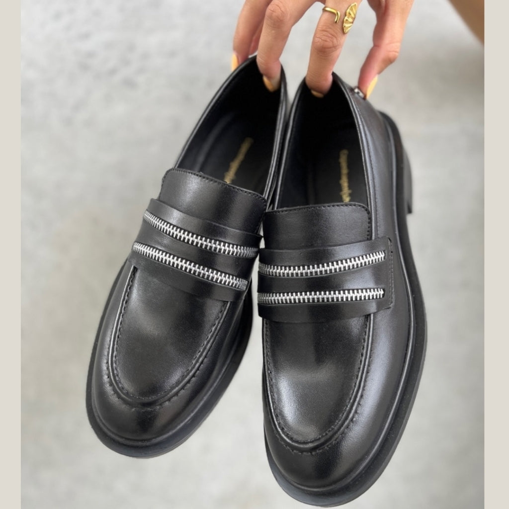 COPENHAGEN SHOES THE ZIP Loafers 0001 BLACK